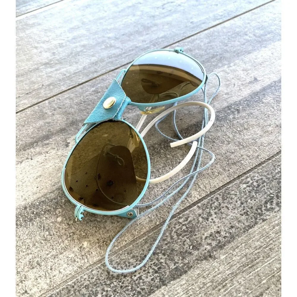 Vintage Sunglasses Light Blue Pilot Aviator Style 1980s